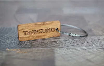 Wooden Keychain <TRAVELING> Keychain Gifts