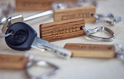 Keychain for Keys <ROCK> Wooden Keyring