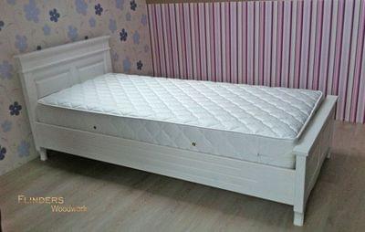 Кровать из Дерева <Белая Сосна> Полуторная Кровать для Подростка