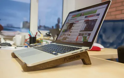 Stand for MacBook Pro / Air <Original> Apple | Laptop Desk | Dark Oak