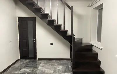 Wenge stairs. Wooden stairs made of ash