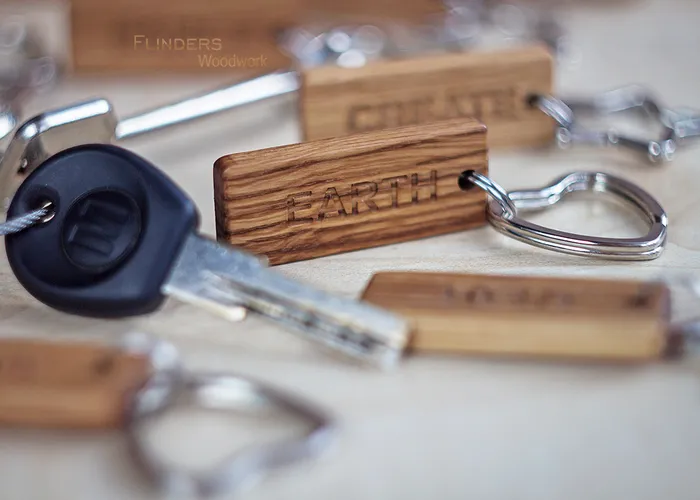 Keychain for Keys <ROCK> Wooden Keyring