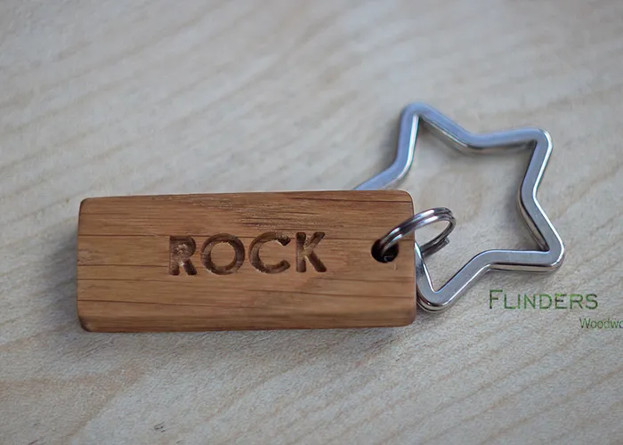 Keychain for Keys <ROCK> Wooden Keyring