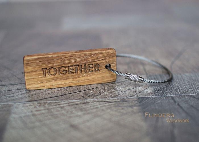 Wooden Keyсhain <TOGETHER> Personal Keychain
