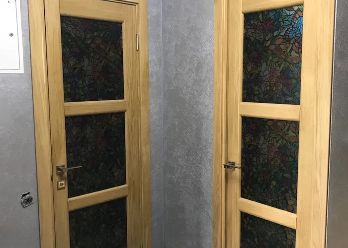 Дверь Дубовая со Вставным Стеклом Африка. Межкомнатные двери из дерева.