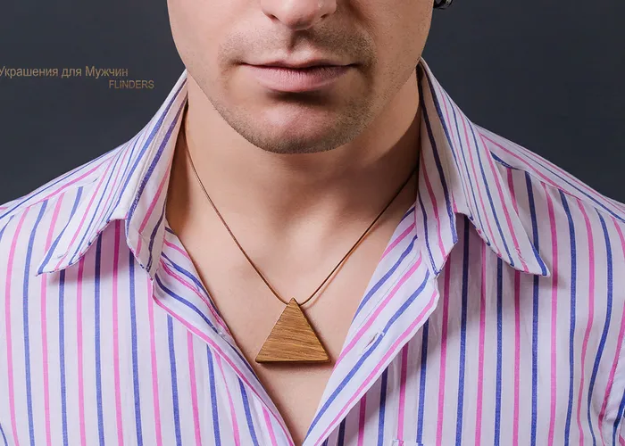 Male Pendant <Trinity Energy> Amulet for Men from Oak | Tree Pendant