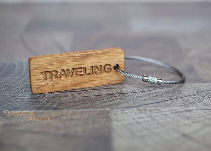 Wooden Keychain <TRAVELING> Keychain Gifts