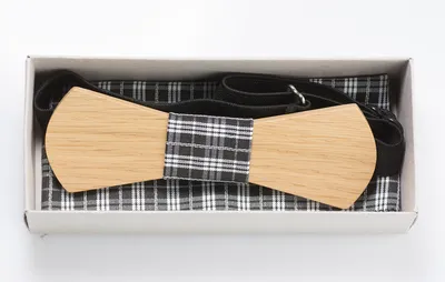 Wooden Bow Tie <Aston> Nature Oak