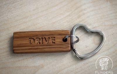 Брелок для Ключей  <DRIVE> Брелок из Дерева и Стали